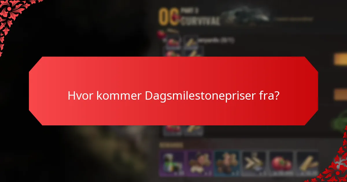 Hvor kommer Dagsmilestonepriser fra?